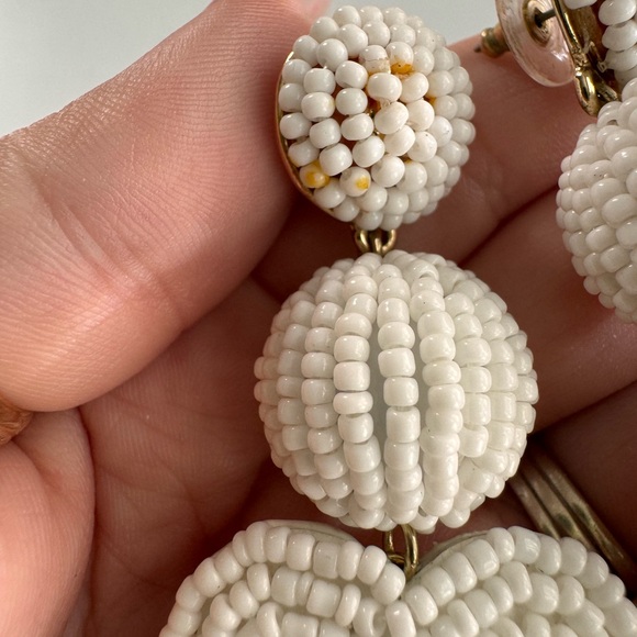 Bauble Bar White Heart Earrings - Picture 3 of 5